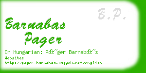 barnabas pager business card